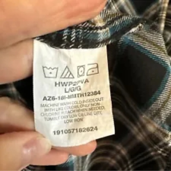 Wrangler Authentics Men's Pearl Snap Western Shirt Size Large Black Blue - Picture 2 of 9